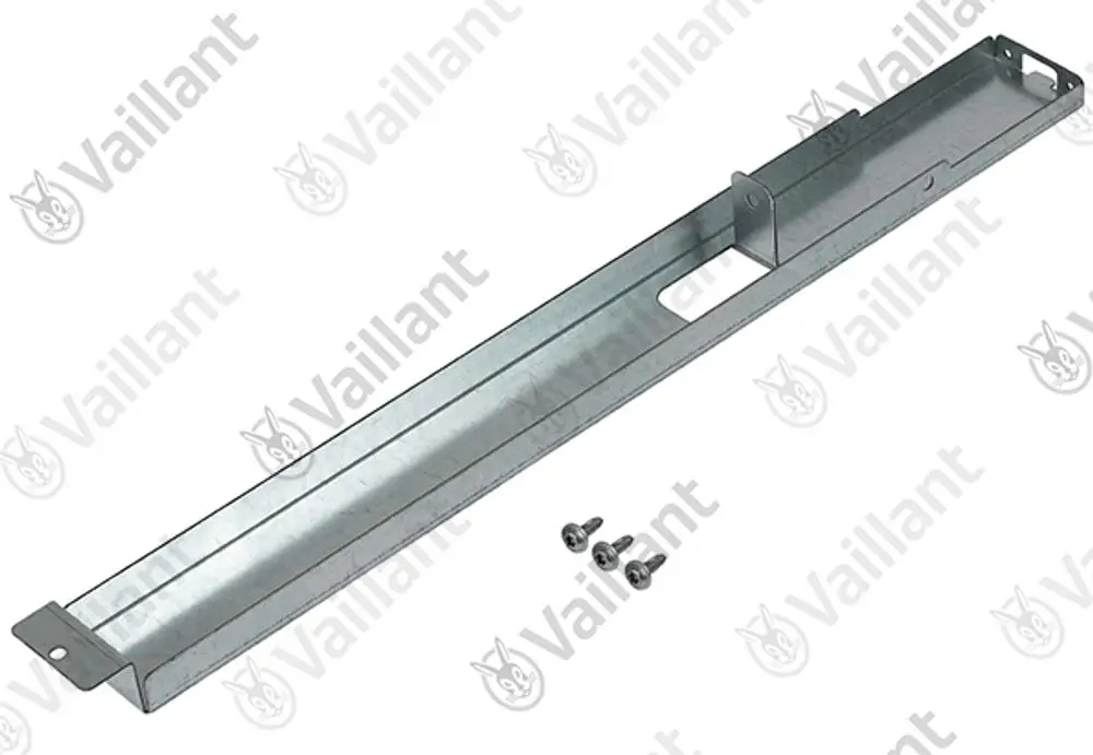 Vaillant Halterung aus Metall, lang und schmal, mit Befestigungsschrauben, zur Montage von Komponenten geeignet.